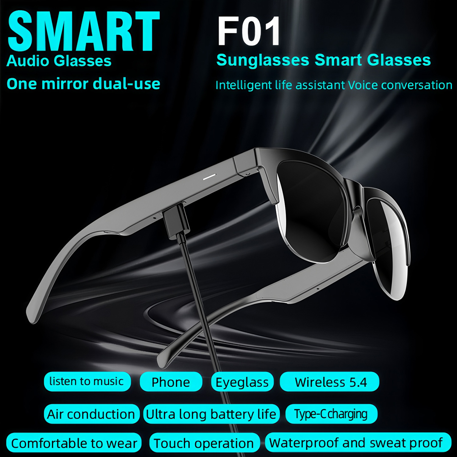 Inteligentne okulary przeciwsł – Bluetooth Headset On Ear recenzja i cena